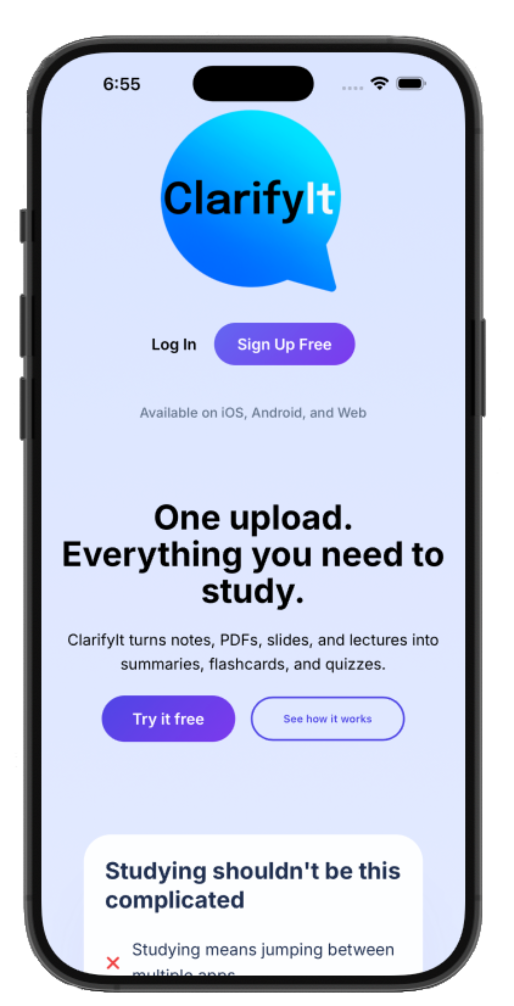 ClarifyIt App on Phone